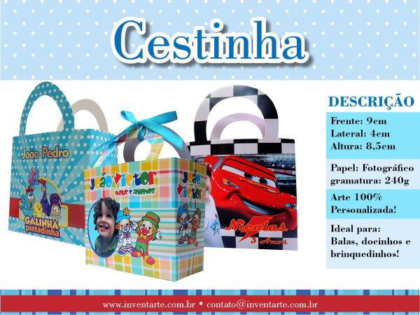 Lembrancinha personalizada cestinha