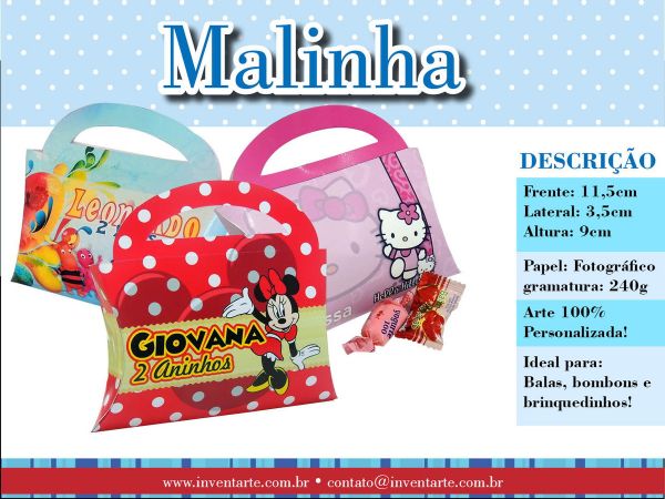 Lembrancinha personalizada malinha