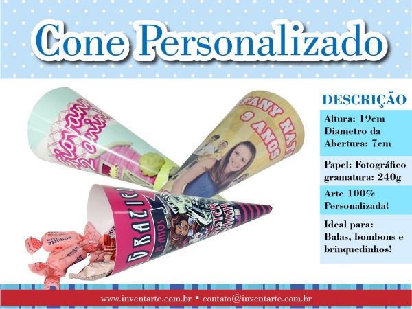 Lembrancinha personalizada cone